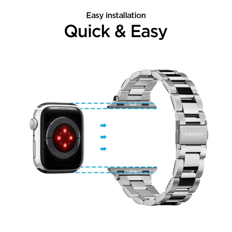 Spigen Modern Fit Strap for Apple Watch 7 (41mm), Series 6/SE/5/4 (40mm) and Series 3/2/1 (38mm) - Silver Spigen Modern Fit Strap for Apple Watch 7 (41mm), Series 6/SE/5/4 (40mm) and Series 3/2/1 (38mm) - Silver