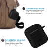 Tizum Apple AirPods Case, Silicone-Shockproof Headphones Case Cover with Carabiner Hook for AirPods (Black) Tizum Apple AirPods Case, Silicone-Shockproof Headphones Case Cover with Carabiner Hook for AirPods (Black)