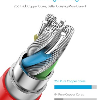 Wayona Nylon Dash Braided Charging Cable And Data Sync Fast Charge Type C Cable For Oneplus 7, 6T, 6, 5, 5T, 3T, 3 Charging Adapter (Red, 3Ft, 5V/4A)