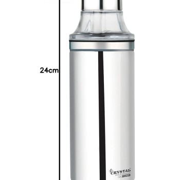 Crystal Stainless Steel Oil Pourer/Dispenser ( 500 ml, Silver, Set of 1)