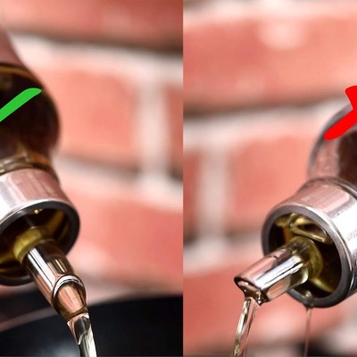 Crystal Stainless Steel Oil Pourer/Dispenser ( 500 ml, Silver, Set of 1)