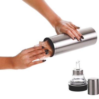 Crystal Stainless Steel Oil Pourer/Dispenser ( 500 ml, Silver, Set of 1)