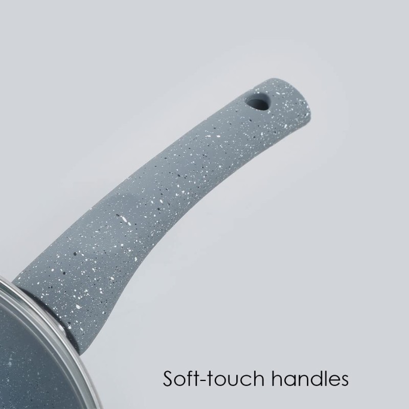 Wonderchef Granite 26cm Non-Stick Wok | Glass Lid | Induction Bottom | Soft-Touch Handles | Virgin Aluminium | PFOA and Heavy Metals Free | 3.5mm Thick| 26cm, 3.1 litres | 2 Year Warranty | Grey Wonderchef Granite 26cm Non-Stick Wok | Glass Lid | Induction Bottom | Soft-Touch Handles | Virgin Aluminium | PFOA and Heavy Metals Free | 3.5mm Thick| 26cm, 3.1 litres | 2 Year Warranty | Grey