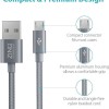 Zinq Technologies Nylon Braided Micro USB Cable - 4.9 Feet (1.5 Meters) - (Silver) Zinq Technologies Nylon Braided Micro USB Cable - 4.9 Feet (1.5 Meters) - (Silver)