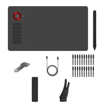 VEIKK A15 Graphics Drawing Tablet,10x6 Inch Pen Tablet,12 Hot Keys,Battery-Free Passive Pen with Tilt Function, 20 Replacement Nibs and 1 Artist Glove,Support Wins,Mac,Chrome,Lunix and Android OS-Red VEIKK A15 Graphics Drawing Tablet,10x6 Inch Pen Tablet,12 Hot Keys,Battery-Free Passive Pen with Tilt Function, 20 Replacement Nibs and 1 Artist Glove,Support Wins,Mac,Chrome,Lunix and Android OS-Red