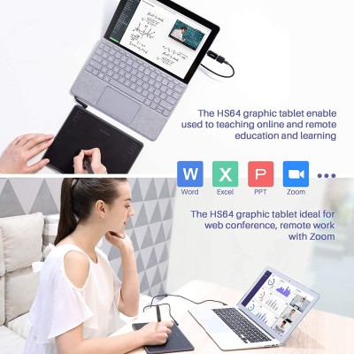 HUION HS64 Graphics Drawing Tablet Battery-Free Stylus Android Windows macOS with 6.3 x 4 inch Working Area Pen Tablet for Linux, Mac, Windows PC and Android (HS64, 6.3 x 4 inch) HUION HS64 Graphics Drawing Tablet Battery-Free Stylus Android Windows macOS with 6.3 x 4 inch Working Area Pen Tablet for Linux, Mac, Windows PC and Android (HS64, 6.3 x 4 inch)
