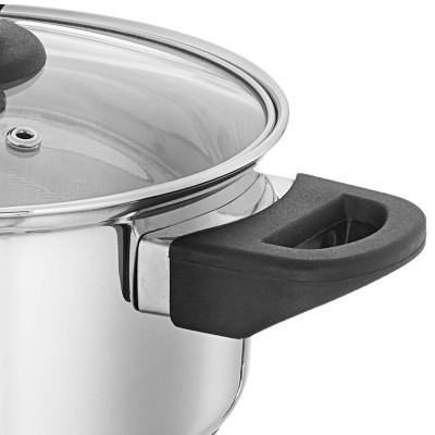Solimo Stainless Steel Dutch Oven with Glass Lid, Induction Base (18cm, 2 liters) Solimo Stainless Steel Dutch Oven with Glass Lid, Induction Base (18cm, 2 liters)