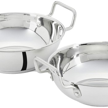 Solimo Stainless Steel Induction Bottom Kadhai Set Size 18Cm,20Cm,1.5 Liter