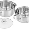 Solimo Stainless Steel Induction Bottom Steamer/Modak/Momo Maker With Glass Lid(2 Litres),Silver Solimo Stainless Steel Induction Bottom Steamer/Modak/Momo Maker With Glass Lid(2 Litres),Silver