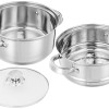 Solimo Stainless Steel Induction Bottom Steamer/Modak/Momo Maker With Glass Lid(2 Litres),Silver Solimo Stainless Steel Induction Bottom Steamer/Modak/Momo Maker With Glass Lid(2 Litres),Silver