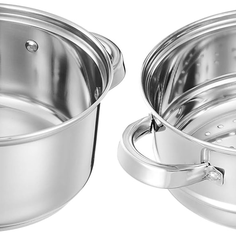Solimo Stainless Steel Induction Bottom Steamer/Modak/Momo Maker With Glass Lid(2 Litres),Silver Solimo Stainless Steel Induction Bottom Steamer/Modak/Momo Maker With Glass Lid(2 Litres),Silver