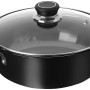 Solimo - Hard Anodized Deep Kadhai With Induction Bottom And Glass Lid (22 Cm), Black