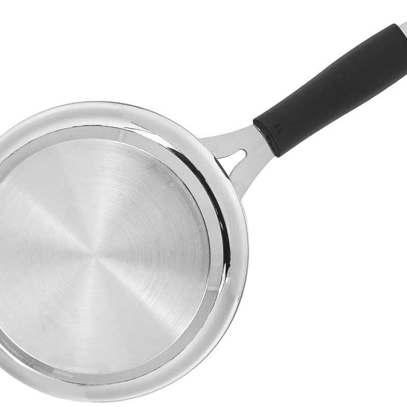 Stainless Steel T Pan with Glass Lid & Induction Base, 1.5 Litre Stainless Steel T Pan with Glass Lid & Induction Base, 1.5 Litre