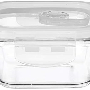 Solimo Airtight Borosilicate Glass Container Set (Transparent,3 Pieces, 350 ml)