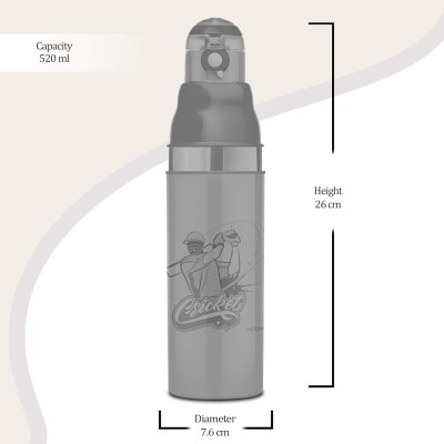 Milton Kool Stunner 600 Kids Plastic Insulated Water Bottle, 520 ml, Sipper Bottle, Leak Proof, BPA Free, Food Grade, School & Picnic Bottle, Pink