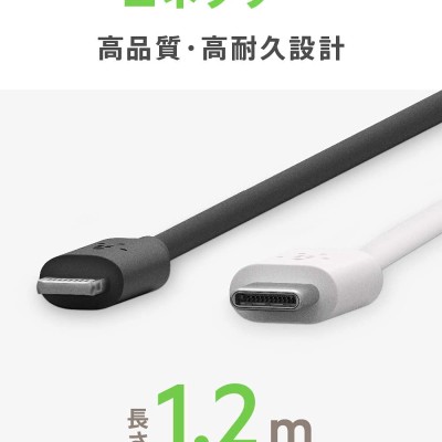 Belkin USB-C to Lightning Cable (Fast Charging iPhone USB-C Cable for iPhone 12 Mini, iPhone 12, 12 Pro, 12 Pro Max, MacBook, iPad and More, Apple MFi-Certified) 4 Feet (1.2 Meters) - Black