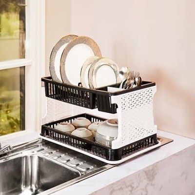 Solimo Plastic Dish Drainer, (Black , 51 cm * 33 cm * 27.2 cm) Solimo Plastic Dish Drainer, (Black , 51 cm * 33 cm * 27.2 cm)