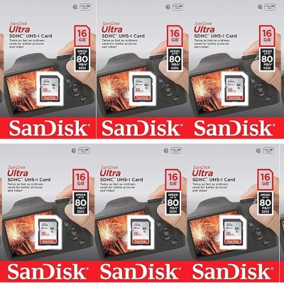 SanDisk Ultra 16GB (10 Pack) Class 10 80MBps SD Memory Card SDHC UHS-I SDSDUNC-016G-GN6IN SanDisk Ultra 16GB (10 Pack) Class 10 80MBps SD Memory Card SDHC UHS-I SDSDUNC-016G-GN6IN