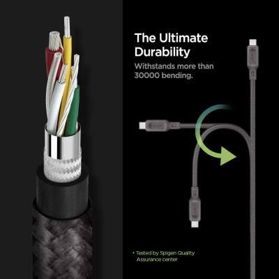 Spigen Essential C11C1 USB-C to USB-C 2.0 Cable(1.5m) - Gunmetal Spigen Essential C11C1 USB-C to USB-C 2.0 Cable(1.5m) - Gunmetal