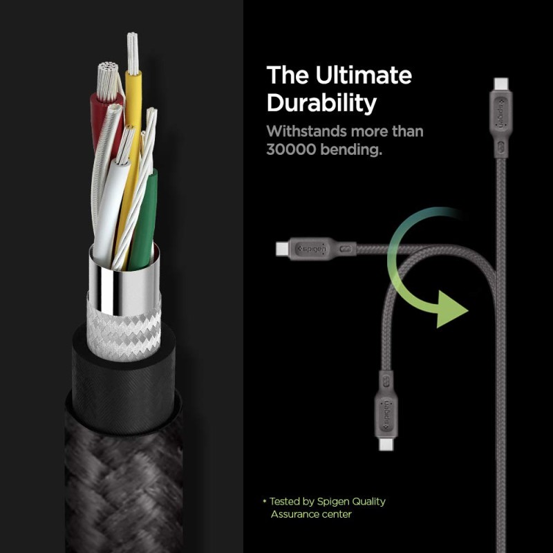 Spigen Essential C11C1 USB-C to USB-C 2.0 Cable(1.5m) - Gunmetal Spigen Essential C11C1 USB-C to USB-C 2.0 Cable(1.5m) - Gunmetal