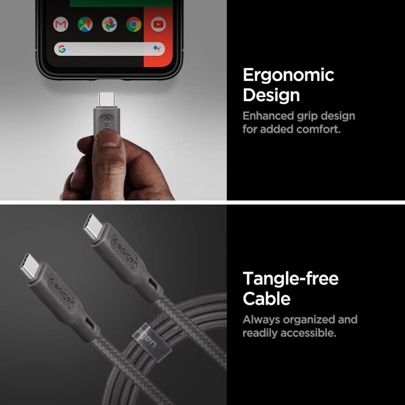 Spigen Essential C11C1 USB-C to USB-C 2.0 Cable(1.5m) - Gunmetal Spigen Essential C11C1 USB-C to USB-C 2.0 Cable(1.5m) - Gunmetal