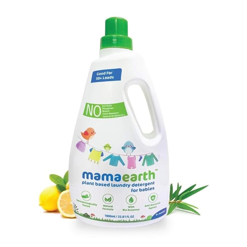 Mamaearth's Plant Based Baby Laundry Liquid Detergent, With Bio-Enzymes and Neem Extracts, 1000ml Mamaearth's Plant Based Baby Laundry Liquid Detergent, With Bio-Enzymes and Neem Extracts, 1000ml
