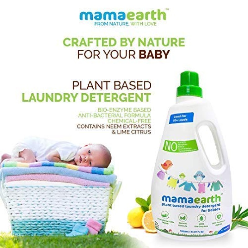 Mamaearth's Plant Based Baby Laundry Liquid Detergent, With Bio-Enzymes and Neem Extracts, 1000ml Mamaearth's Plant Based Baby Laundry Liquid Detergent, With Bio-Enzymes and Neem Extracts, 1000ml