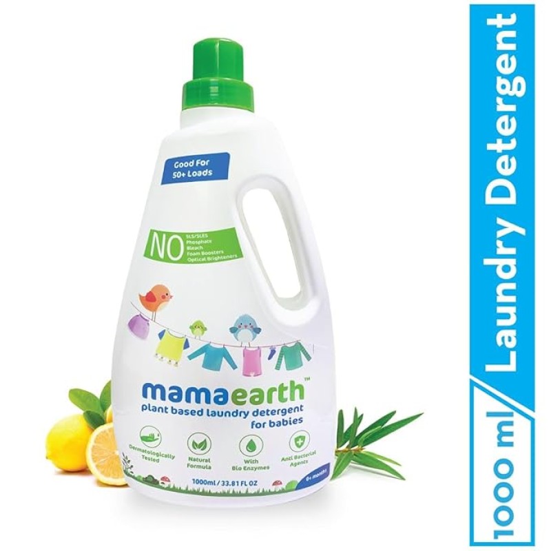 Mamaearth's Plant Based Baby Laundry Liquid Detergent, With Bio-Enzymes and Neem Extracts, 1000ml Mamaearth's Plant Based Baby Laundry Liquid Detergent, With Bio-Enzymes and Neem Extracts, 1000ml