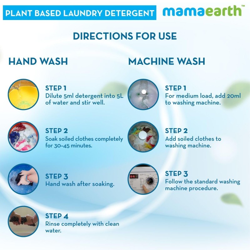 Mamaearth's Plant Based Baby Laundry Liquid Detergent, With Bio-Enzymes and Neem Extracts, 1000ml Mamaearth's Plant Based Baby Laundry Liquid Detergent, With Bio-Enzymes and Neem Extracts, 1000ml