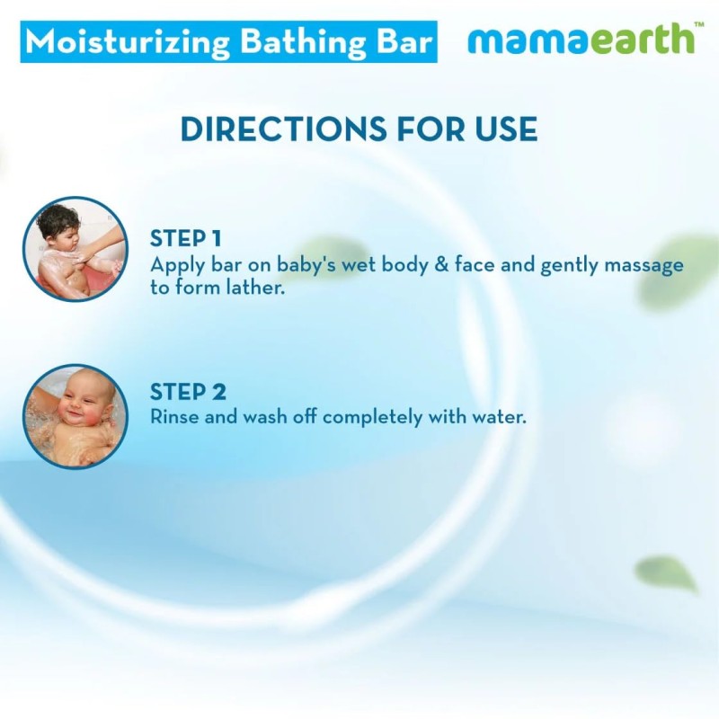 Mamaearth Moisturizing Bathing Bar For Babies - 75 g x 2 | Infused with Goat Milk, Oatmeal and Shea Butter | Gently Cleanses, Retains Moisture, Balanced at 5.5 pH Mamaearth Moisturizing Bathing Bar For Babies - 75 g x 2 | Infused with Goat Milk, Oatmeal and Shea Butter | Gently Cleanses, Retains Moisture, Balanced at 5.5 pH