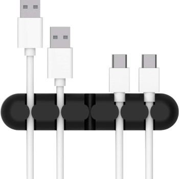 ORICO 5 Channels Cable Organizer Cord Manager Wire Cord Holder for Power Cords and Charging Accessory Cables, Mouse Cable, PC, Office and Home