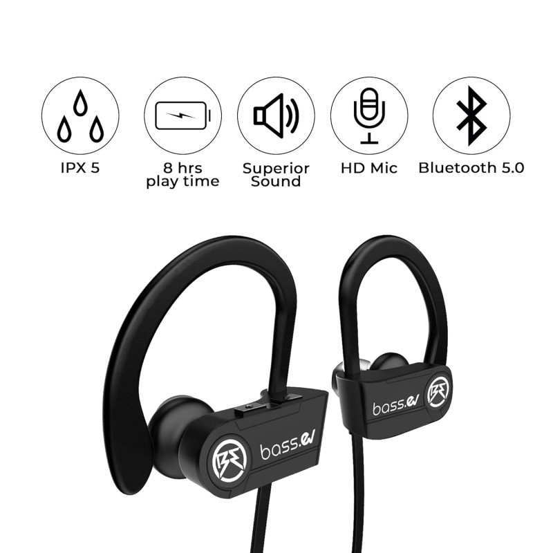 Bass Evolution Hexa Sports Wireless Bluetooth Headset (Black, In the Ear) Bass Evolution Hexa Sports Wireless Bluetooth Headset (Black, In the Ear)