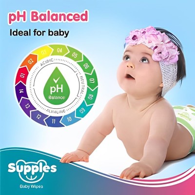 Supples Baby Wet Wipes | 216 Wipes | 72 Wipes x 3 Packs | Enriched With Aloe Vera and Vitamin E | Alcohol-Free and Paraben-Free | Pure Water-Based formulation