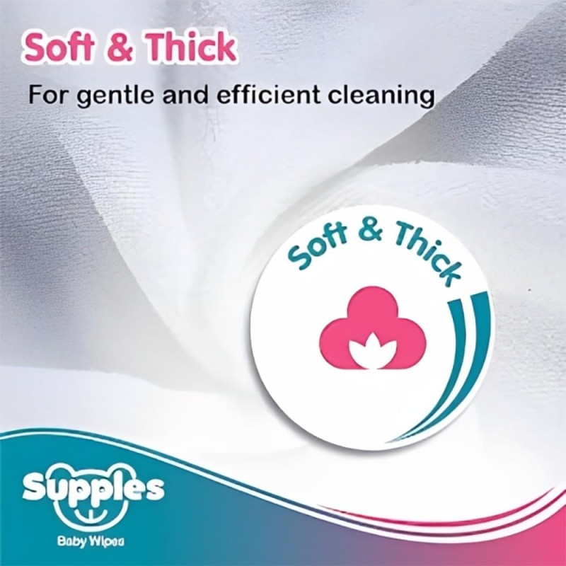 Supples Baby Wet Wipes | 216 Wipes | 72 Wipes x 3 Packs | Enriched With Aloe Vera and Vitamin E | Alcohol-Free and Paraben-Free | Pure Water-Based formulation Supples Baby Wet Wipes | 216 Wipes | 72 Wipes x 3 Packs | Enriched With Aloe Vera and Vitamin E | Alcohol-Free and Paraben-Free | Pure Water-Based formulation