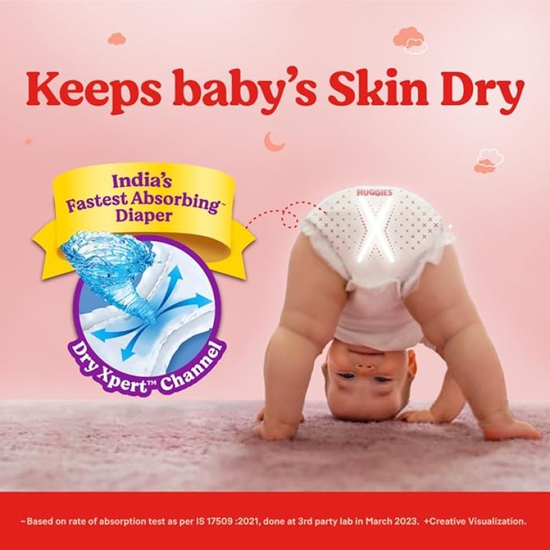 Huggies Complete Comfort Wonder Pants | Pant Style Baby Diapers Newborn / XS Size, 48 Count | India's Fastest Absorbing Diaper, Patented Dry Xpert Channel, Ideal for 0-5 Kgs Visit the Huggies Store Huggies Complete Comfort Wonder Pants | Pant Style Baby Diapers Newborn / XS Size, 48 Count | India's Fastest Absorbing Diaper, Patented Dry Xpert Channel, Ideal for 0-5 Kgs Visit the Huggies Store