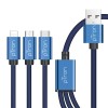 pTron Solero Swing 3 in 1 Fast Charging 2A Cable for Type-C, Micro & iOS Smartphones, Smart Charge 3 Port Data Charging Cable, Power line - (Blue) pTron Solero Swing 3 in 1 Fast Charging 2A Cable for Type-C, Micro & iOS Smartphones, Smart Charge 3 Port Data Charging Cable, Power line - (Blue)