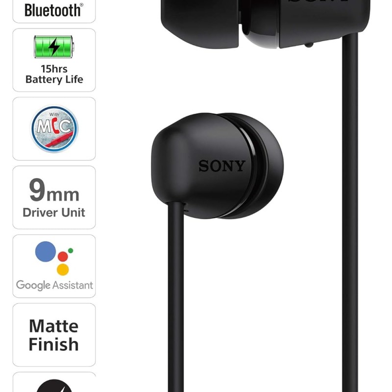 Sony WI-C200 Wireless Headphones with 15 Hrs Battery Life, Quick Charge, Magnetic Earbuds for Tangle Free Carrying, BT ver 5.0,Work from home, In-Ear Bluetooth Headset with mic for phone calls (Black) Sony WI-C200 Wireless Headphones with 15 Hrs Battery Life, Quick Charge, Magnetic Earbuds for Tangle Free Carrying, BT ver 5.0,Work from home, In-Ear Bluetooth Headset with mic for phone calls (Black)