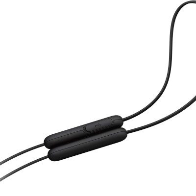 Sony WI-C200 Wireless Headphones with 15 Hrs Battery Life, Quick Charge, Magnetic Earbuds for Tangle Free Carrying, BT ver 5.0,Work from home, In-Ear Bluetooth Headset with mic for phone calls (Black)