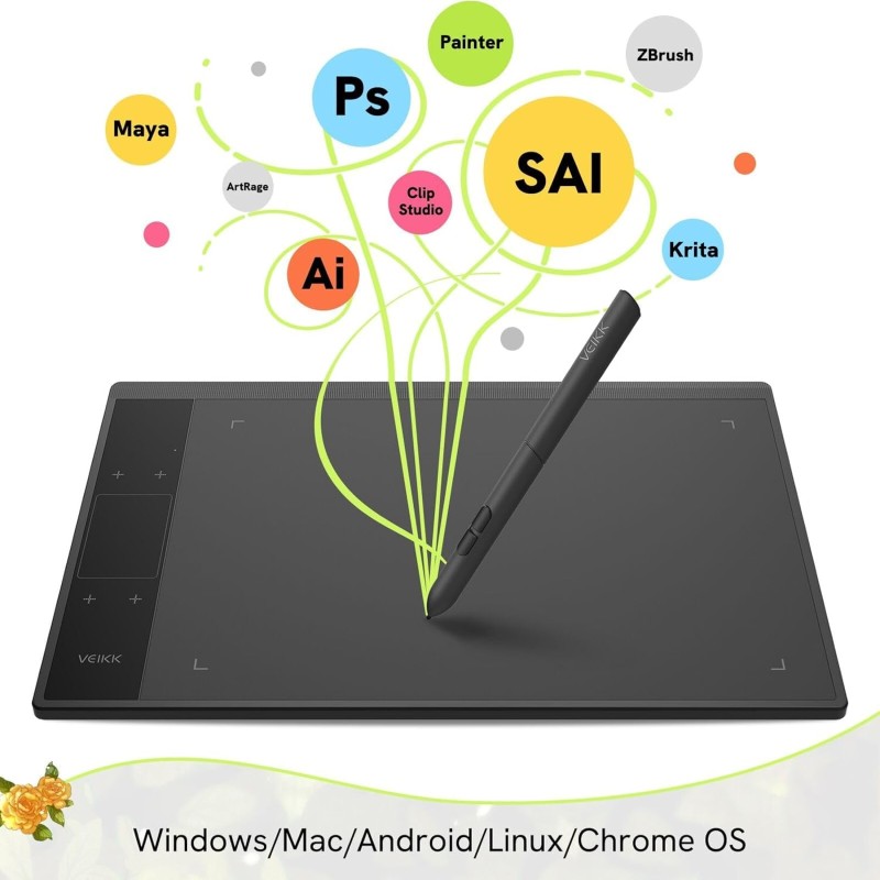 VEIKK A30 V2 Graphic Drawing Tablet, 10 * 6 Inch/25.4 x15.2 cm Pen Tablet with 8192 Levels Passive Pen, Compatible with Windows, Mac,Linux and Android VEIKK A30 V2 Graphic Drawing Tablet, 10 * 6 Inch/25.4 x15.2 cm Pen Tablet with 8192 Levels Passive Pen, Compatible with Windows, Mac,Linux and Android