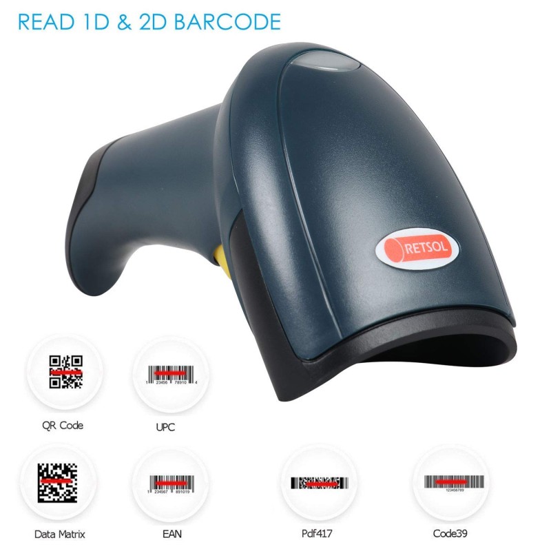 RETSOL D-2060N 1D/2D Barcode Scanner QR Code Imager USB Wired Optical Reader with Manual Triggering for Retail Store Warehouse Aadhaar Card Mobile & Printed Screen Scan (1 Pc) RETSOL D-2060N 1D/2D Barcode Scanner QR Code Imager USB Wired Optical Reader with Manual Triggering for Retail Store Warehouse Aadhaar Card Mobile & Printed Screen Scan (1 Pc)