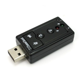 Powerpak 7.1 Channel USB External Sound Card Audio Mic Adapter for Laptop or PC - Just Plug and Play