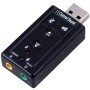 Powerpak 7.1 Channel USB External Sound Card Audio Mic Adapter for Laptop or PC - Just Plug and Play