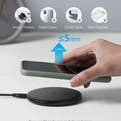 Anker Wireless Charger,313 Wireless Charger(Pad)Qi-Certified 10W Max For Iphone 12/12 Pro/12 Mini/12 Pro Max,Se 2020,11,Airpods(No Ac Adapter,Not Compatible With Magsafe Magnetic Charging)Black Anker Wireless Charger,313 Wireless Charger(Pad)Qi-Certified 10W Max For Iphone 12/12 Pro/12 Mini/12 Pro Max,Se 2020,11,Airpods(No Ac Adapter,Not Compatible With Magsafe Magnetic Charging)Black