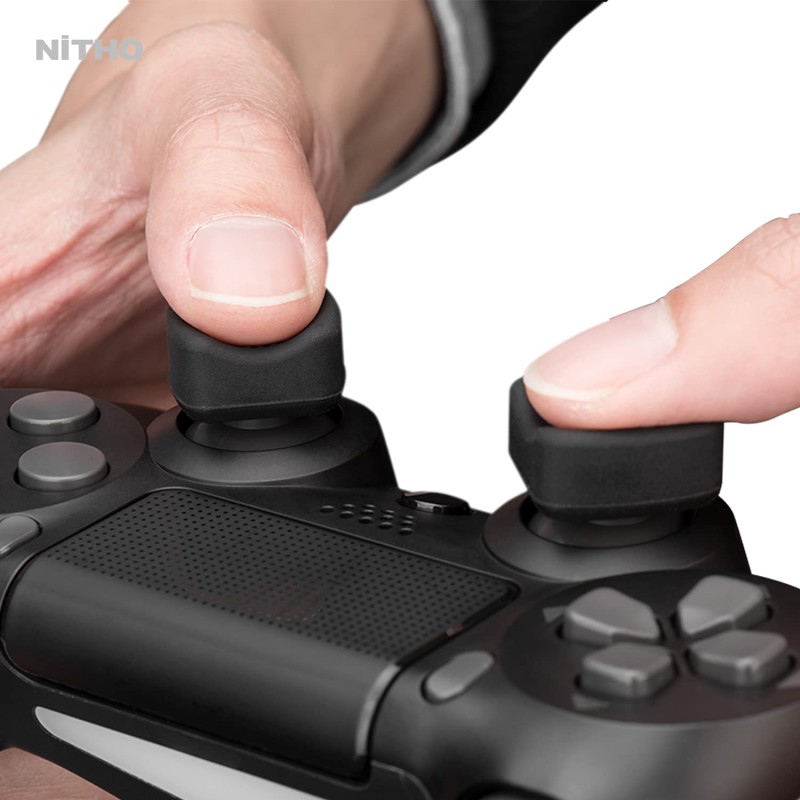 NiTHO FPS Gaming Kit for PS4 Controller, Customizing Enhancers Kit with 3 Sizes of Thumb Grip Caps, Ergonomic Triggers and Stickers, Analog Mini-Stick Precision Rings, Accessories for PS4 - Black NiTHO FPS Gaming Kit for PS4 Controller, Customizing Enhancers Kit with 3 Sizes of Thumb Grip Caps, Ergonomic Triggers and Stickers, Analog Mini-Stick Precision Rings, Accessories for PS4 - Black