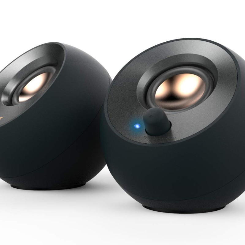 Creative Pebble V2 - Minimalistic 2.0 USB-C Powered Desktop Speakers, 3.5 mm AUX-in, 8W RMs with 16W Peak Power for Computers and Laptops, Type-A Adapter Included and Extended Cable (Black) Creative Pebble V2 - Minimalistic 2.0 USB-C Powered Desktop Speakers, 3.5 mm AUX-in, 8W RMs with 16W Peak Power for Computers and Laptops, Type-A Adapter Included and Extended Cable (Black)