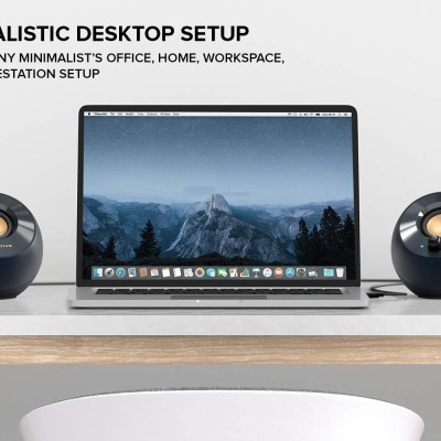 Creative Pebble V2 - Minimalistic 2.0 USB-C Powered Desktop Speakers, 3.5 mm AUX-in, 8W RMs with 16W Peak Power for Computers and Laptops, Type-A Adapter Included and Extended Cable (Black) Creative Pebble V2 - Minimalistic 2.0 USB-C Powered Desktop Speakers, 3.5 mm AUX-in, 8W RMs with 16W Peak Power for Computers and Laptops, Type-A Adapter Included and Extended Cable (Black)