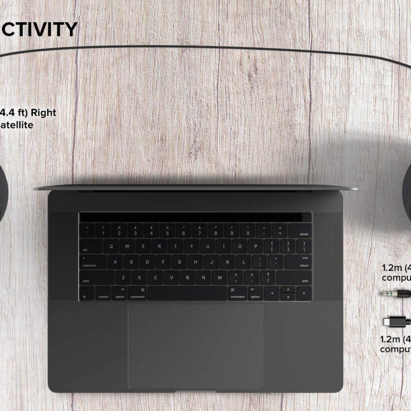 Creative Pebble V2 - Minimalistic 2.0 USB-C Powered Desktop Speakers, 3.5 mm AUX-in, 8W RMs with 16W Peak Power for Computers and Laptops, Type-A Adapter Included and Extended Cable (Black) Creative Pebble V2 - Minimalistic 2.0 USB-C Powered Desktop Speakers, 3.5 mm AUX-in, 8W RMs with 16W Peak Power for Computers and Laptops, Type-A Adapter Included and Extended Cable (Black)