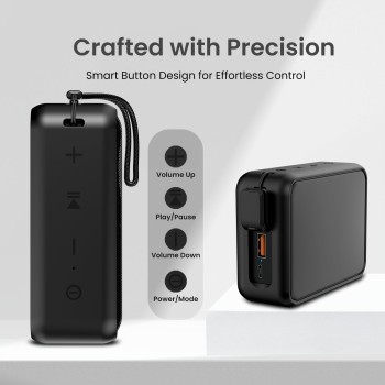 Portronics Dynamo 8W Portable Stereo Speaker with TWS, Upto 10 Hours Playback, USB Music, FM Radio & Clear Bass Sound, Inbuilt Mic, Bluetooth 5.3v, Water Resistant (Black) Portronics Dynamo 8W Portable Stereo Speaker with TWS, Upto 10 Hours Playback, USB Music, FM Radio & Clear Bass Sound, Inbuilt Mic, Bluetooth 5.3v, Water Resistant (Black)