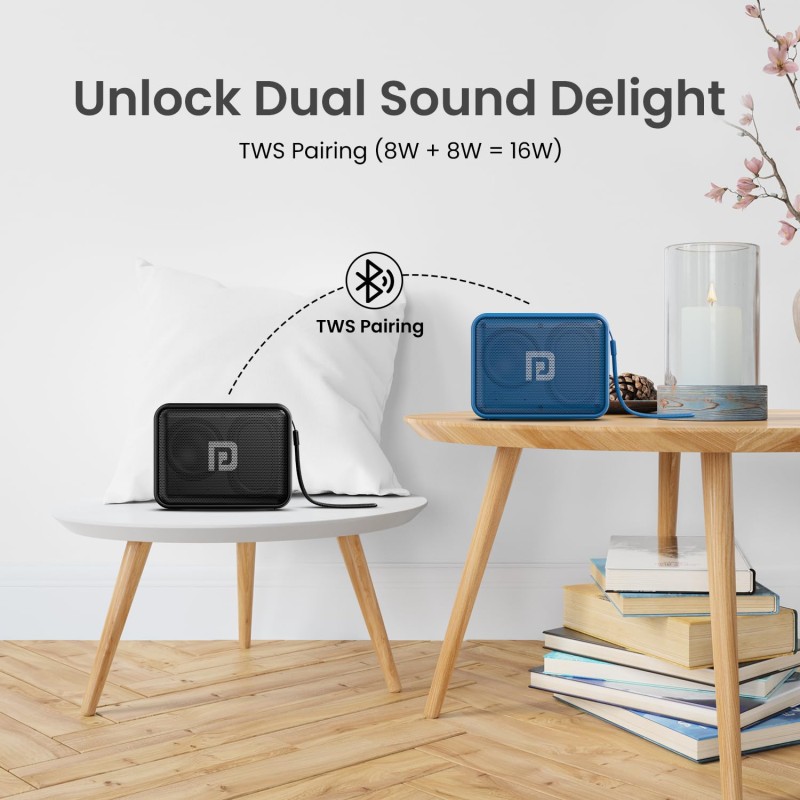 Portronics Dynamo 8W Portable Stereo Speaker with TWS, Upto 10 Hours Playback, USB Music, FM Radio & Clear Bass Sound, Inbuilt Mic, Bluetooth 5.3v, Water Resistant (Black) Portronics Dynamo 8W Portable Stereo Speaker with TWS, Upto 10 Hours Playback, USB Music, FM Radio & Clear Bass Sound, Inbuilt Mic, Bluetooth 5.3v, Water Resistant (Black)