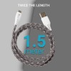 Syska CCCP10 1.5m Type-C Cable 2.4A Fast Charging (Grey White)
